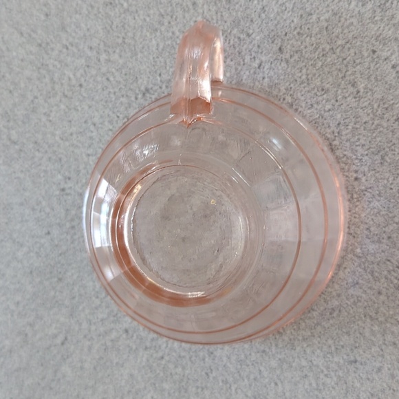 Anchor Hocking Pink Glass Block Optic 8oz Smooth Handled Cup Depression Glass - Picture 5 of 5